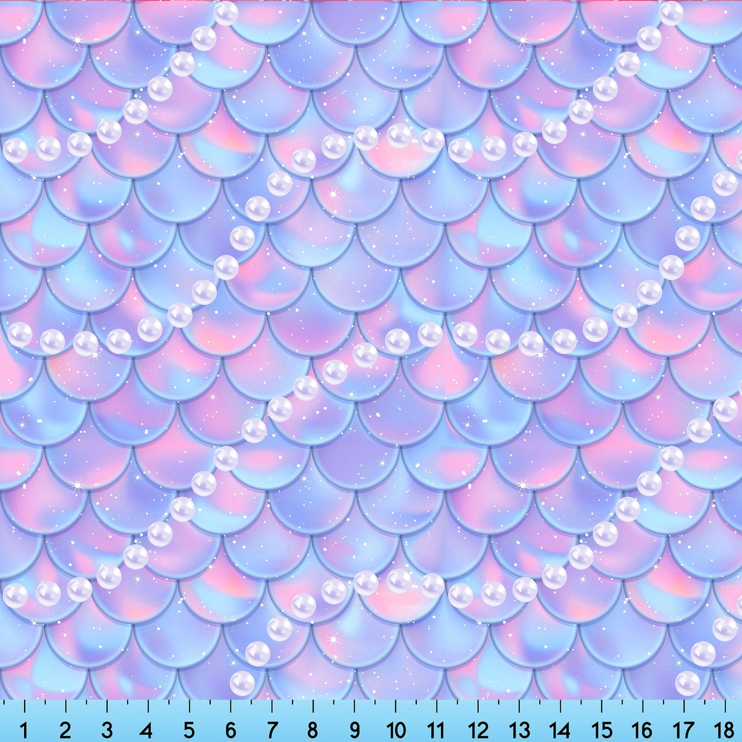 Mermaid Scales Pink Pearls Fabric By the Yard, Half Yard and Fat Quarter