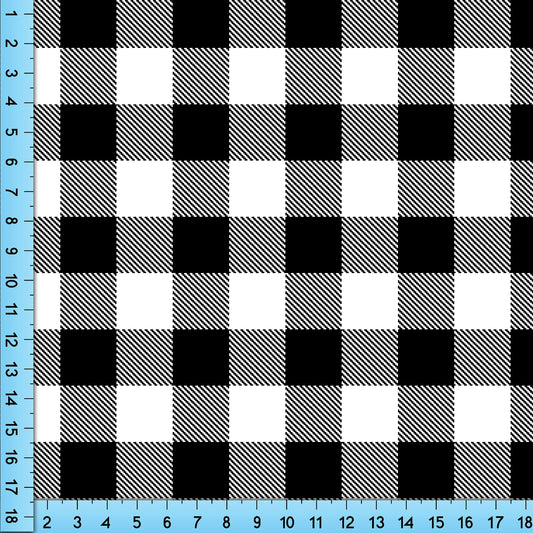 Black and White Plaid Fabric Pattern, Buffalo Check Lumberjack Tartan Design Printed By The Yard