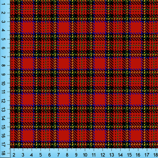 Christmas Lumberjack Plaid Fabric, Red and Black Tartan Design Printed By The Yard