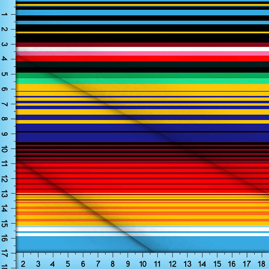 Mexican Blanket Print Fabric, Fiesta Serape Striped Textile Pattern Printed By the Yard