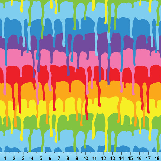 Rainbow Drips Fabric By The Yard