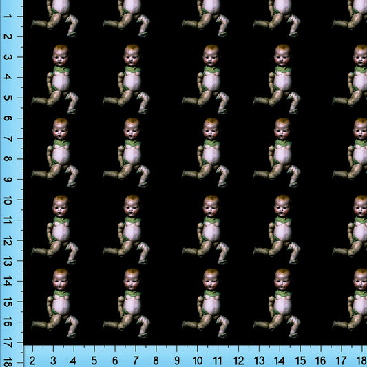 Goth Fabric, Broken Doll Pattern by the Yard