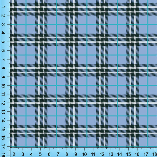 Blue Plaid Fabric, Checkered Tartan Plaid Pattern Design Fabric By The Yard