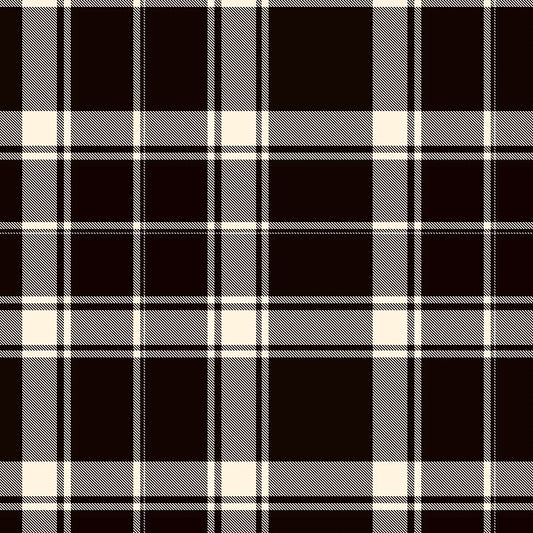 Tartan Plaid Fabric, Black White Beige Fabric By The Yard