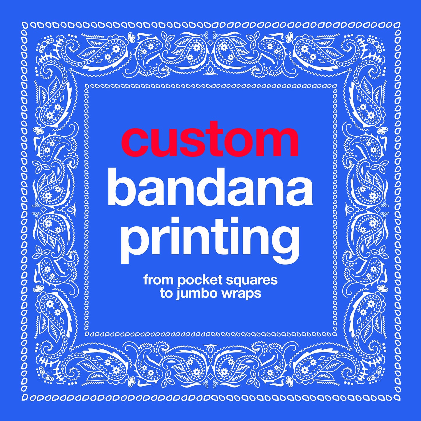 Custom Printed Bandanas, Create Your Own Personalized Photo Image Head Wrap, Scarves or Sarongs