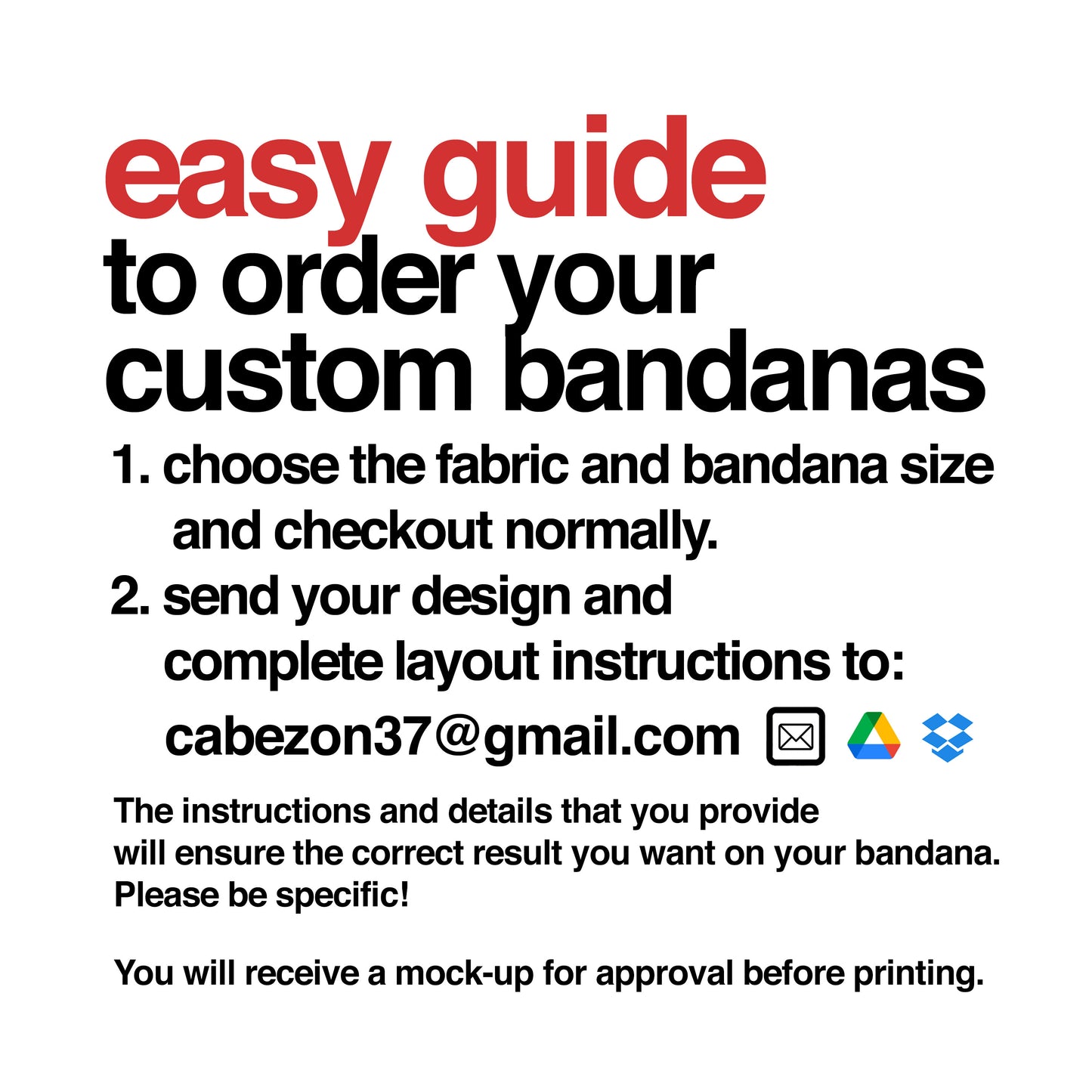 Custom Bandana Printing, Personalized Head Wraps, Scarves or Wild Rags on Satin or Poplin Fabric