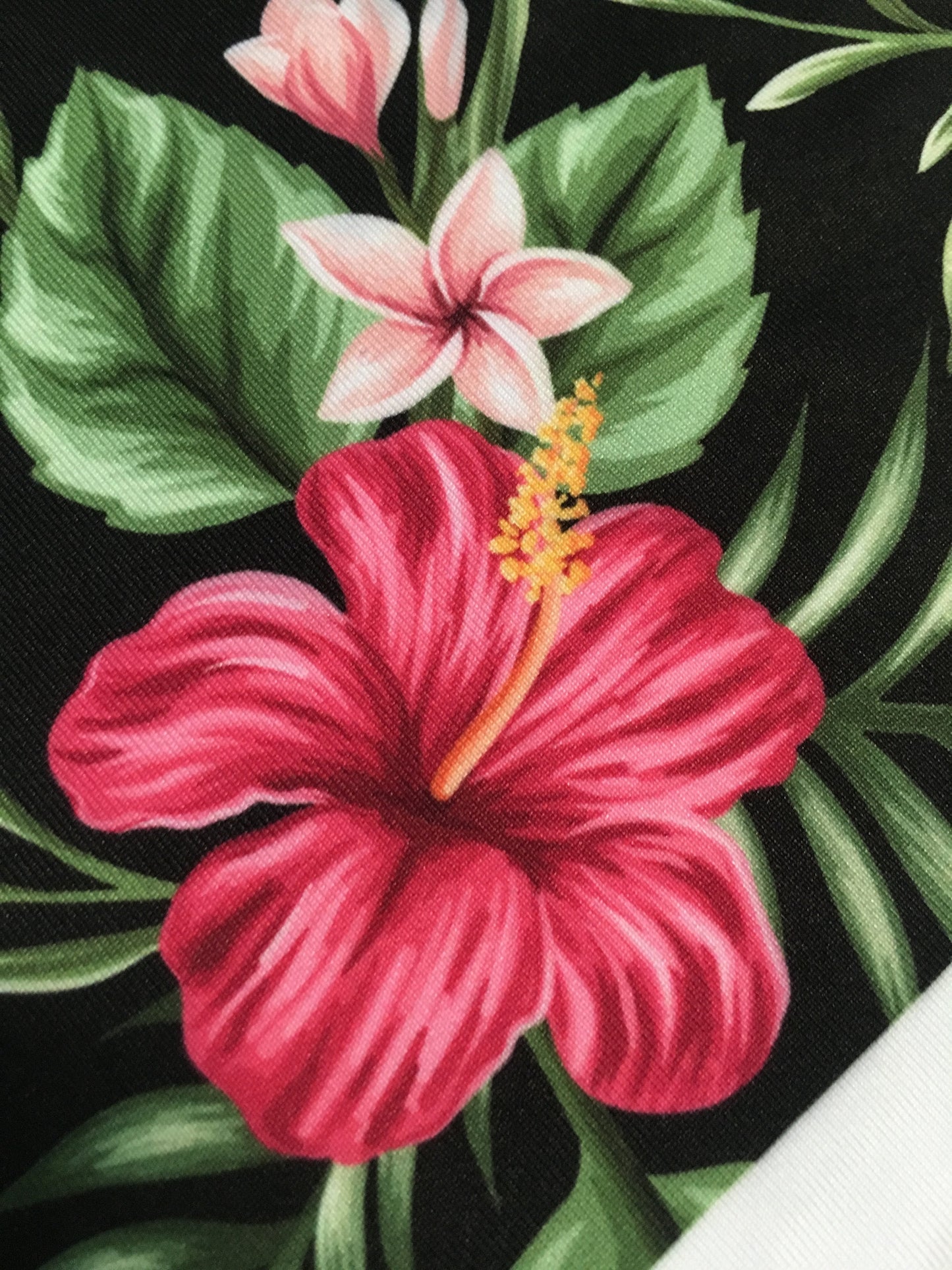 Hibiscus Flowers Black Fabric Floral Pattern Printed By the Yard