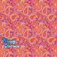Orange Purple Paisley Fabric Printed By the Yard, Half Yard or Fat Quarter