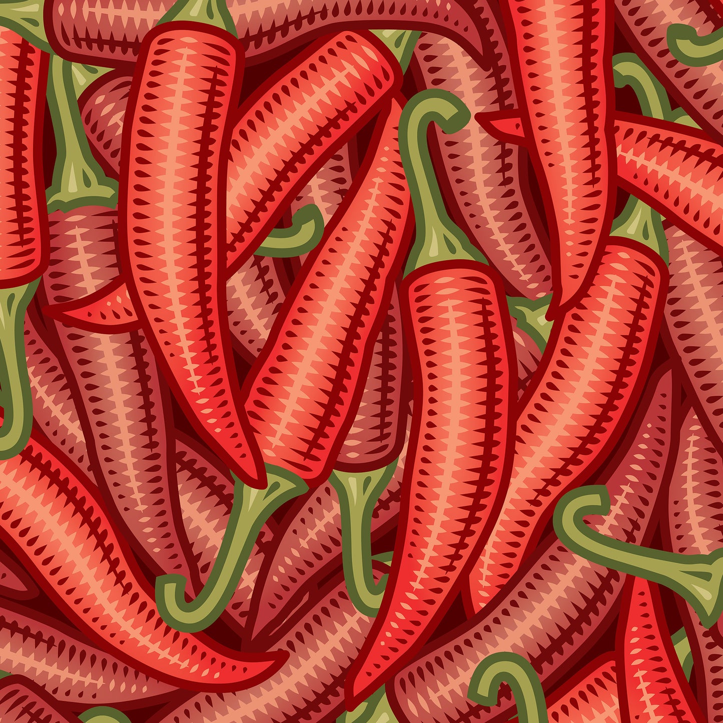 Hot Chili Peppers Fabric By The Yard