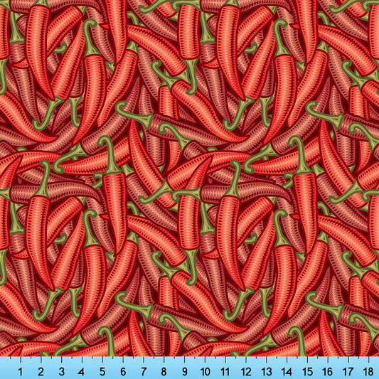 Hot Chili Peppers Fabric By The Yard