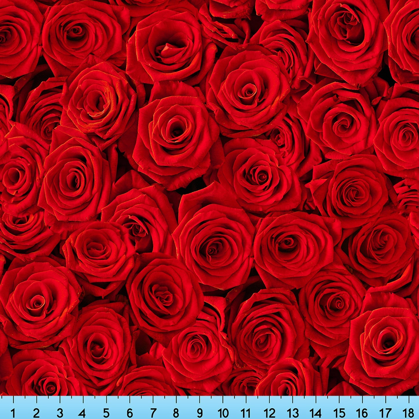 Red Roses Fabric By The Yard, Realistic Red Roses Fabric Printed on the fabric of your choice of Fabrics