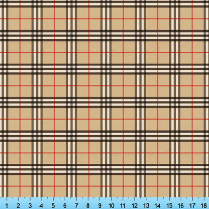 Beige Tartan Fabric, Tan Black White Plaid Fabric By The Yard