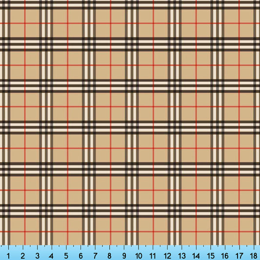 Beige Tartan Fabric, Tan Black White Plaid Fabric By The Yard