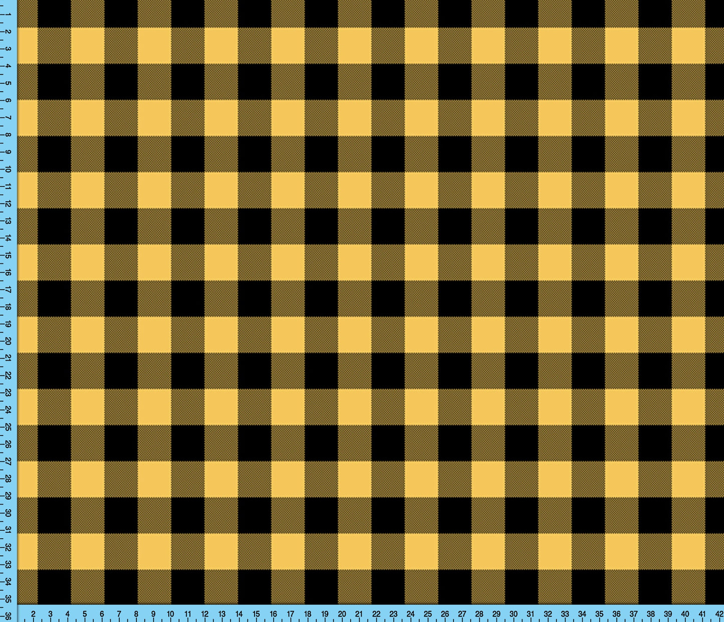 Black and Yellow Plaid Fabric Pattern, Buffalo Check Lumberjack Tartan Design Printed By The Yard