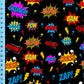 Comic Book Sound Effects Fabric Pattern, Novelty Design Fabric By The Yard