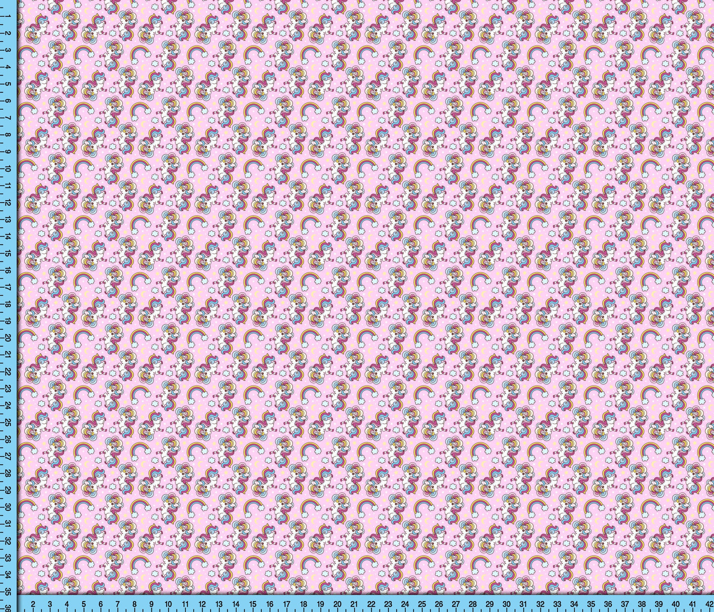 Unicorns and Rainbows Fabric Pattern, Pink Girls Fabric Design Printed By the Yard