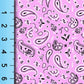 Pink Paisley Fabric Print, Boho Cowgirl Bandana Design By the Yard, Half Yard or Fat Quarter Yard