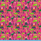 Pink Dinosaur Fabric By the Yard on Jersey, Bullet, Polyester Poplin, Moisture Wick, Satin, Gabardin