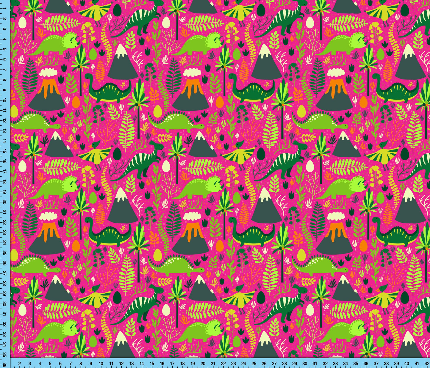 Pink Dinosaur Fabric By the Yard on Jersey, Bullet, Polyester Poplin, Moisture Wick, Satin, Gabardin