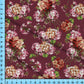 Burgundy Floral Cottagecore Fabric Pattern, Hydrangea Flower Design Printed By the Yard for Crafts, Shirts, Masks