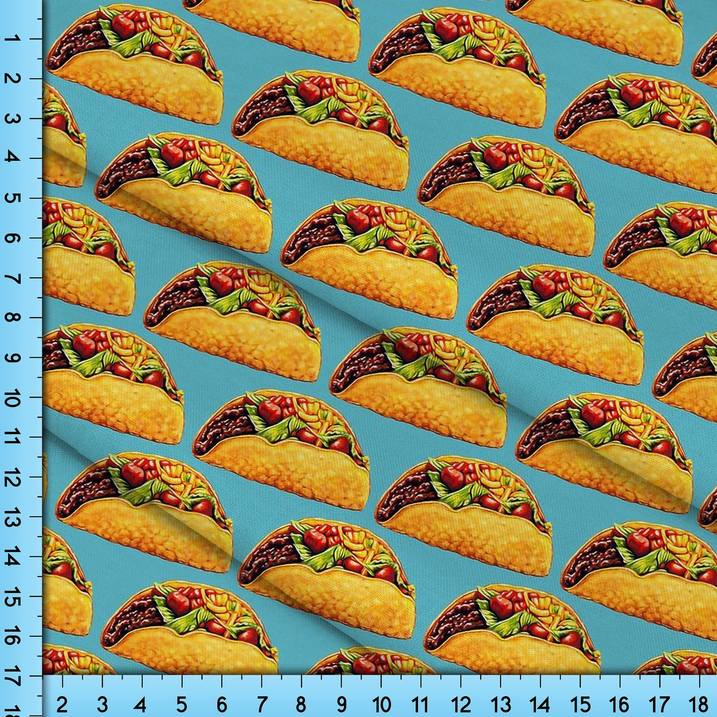 Taco Fabric By the Yard, Taco Party Decor, Fiesta Party Favor Design for Crafts, Masks, Shirts, Upholstery, Home Decor