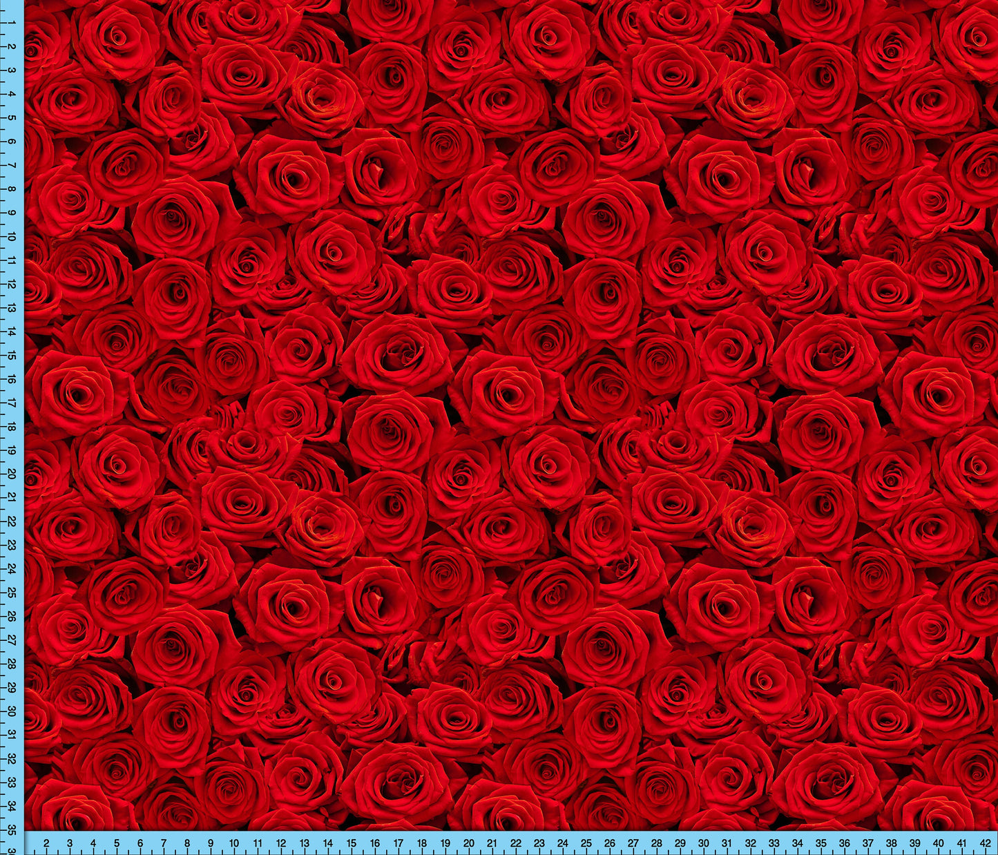 Red Roses Fabric By The Yard, Realistic Red Roses Fabric Printed on your choice of 10 fabrics