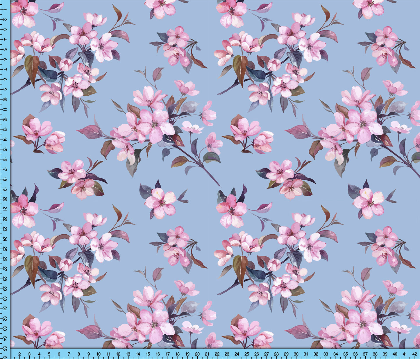 Cherry Blossom Floral Fabric Pattern, Flower Design Printed By the Yard for Crafts, Shirts, Masks