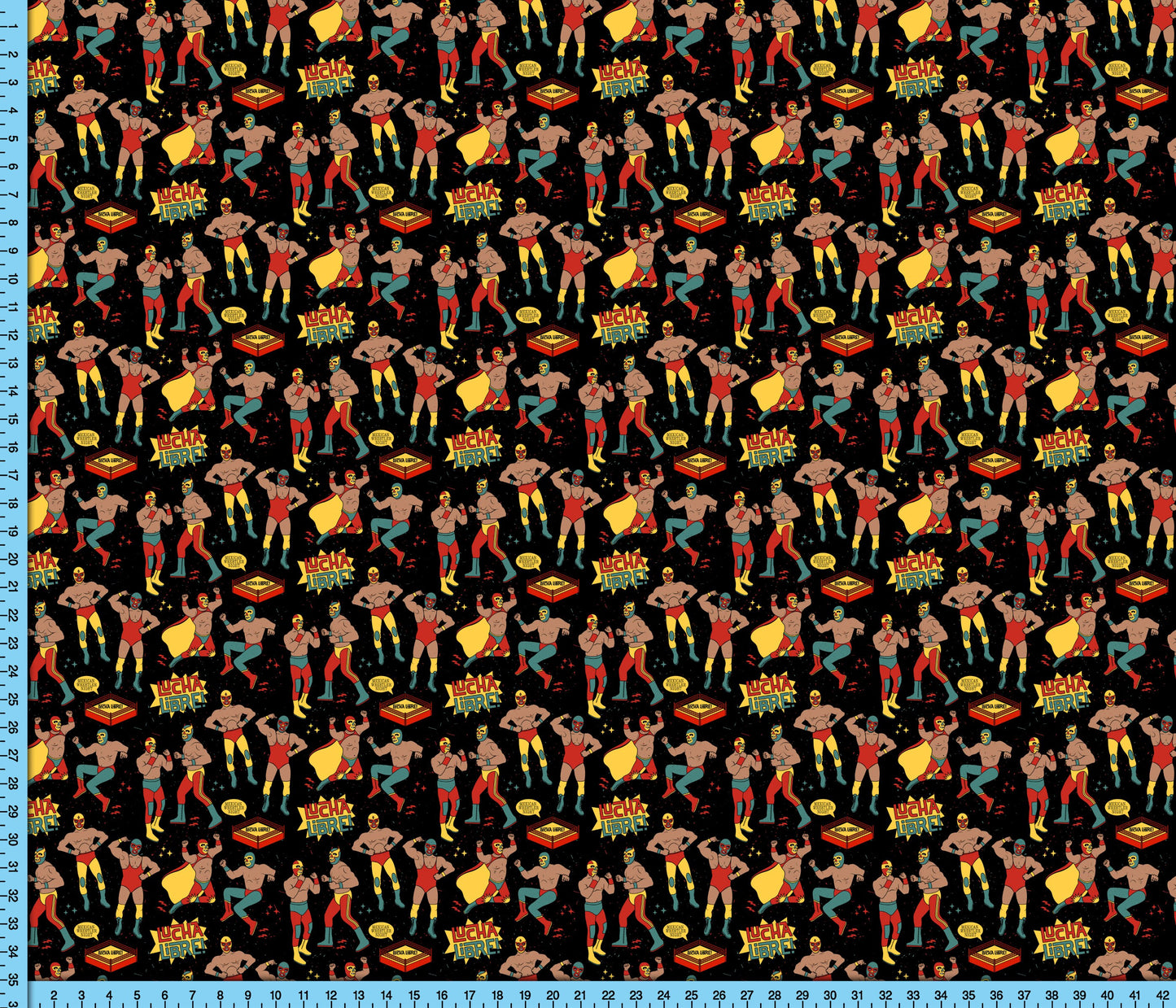 Lucha Libre Mexican Wrestler Fabric By The Yard