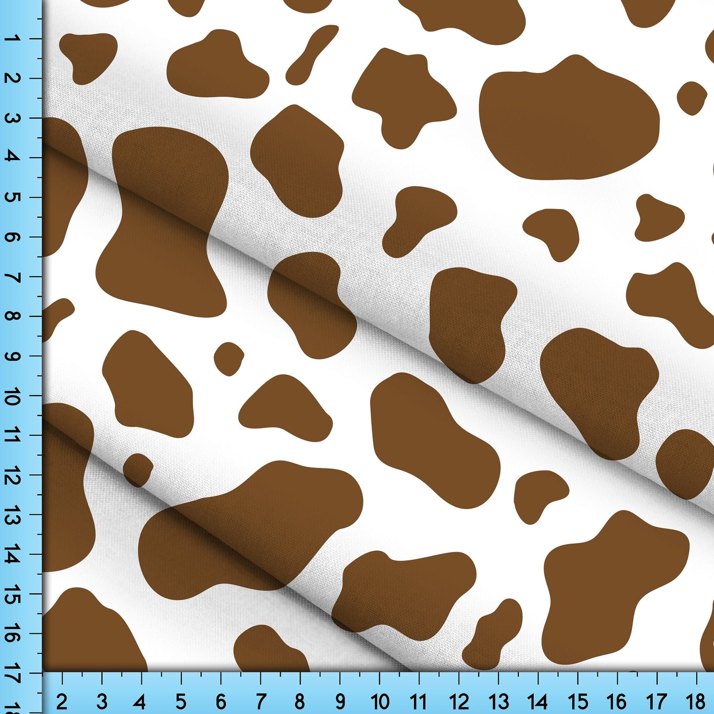 Cow Print with Brown Spots Fabric By The Yard