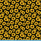 Sunflower Fabric By the Yard, Printed fabric of your choice featuring Wild Yellow Sunflowers on Black Background