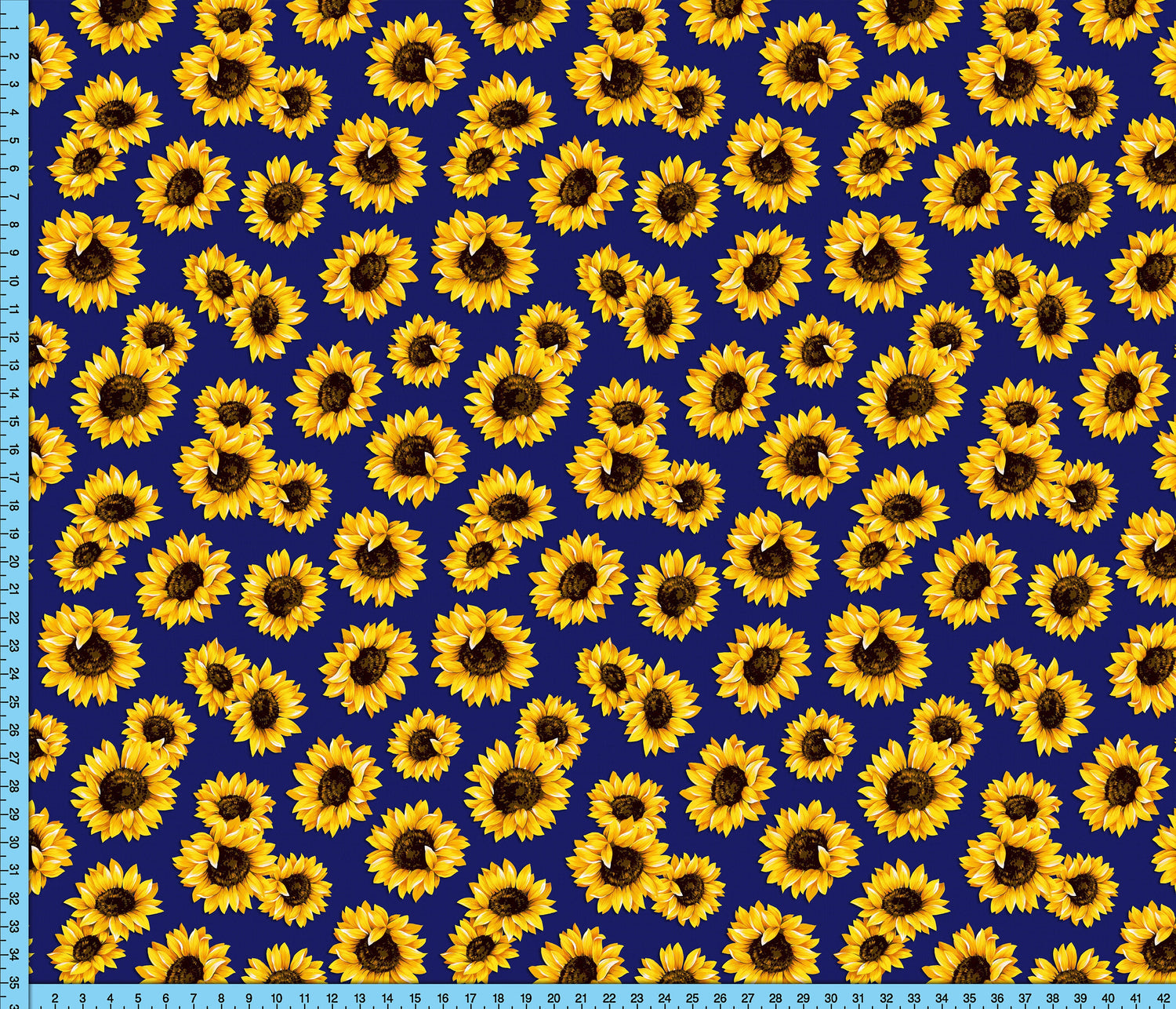 Sunflower Fabric Printed By the Yard on your choice of fabrics, Dark B –  Crafty Fabrics