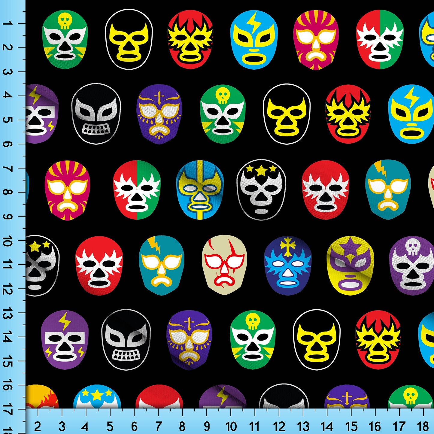 Wrestler Fabric Lucha Libre Mexican Masked Wrestlers Printed By the Yard on the fabric of your choice.