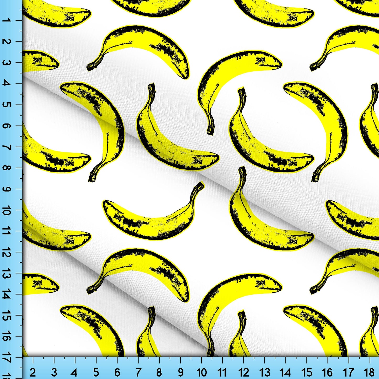 Yellow Banana Fabric Printed by the Yard, Pop Art Design for Crafts, Upholstery, Clothing, Tablecloths