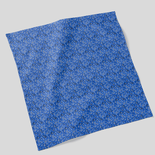 Paisley Bandana, Royal Blue Head Wrap, Scarf or Sarong