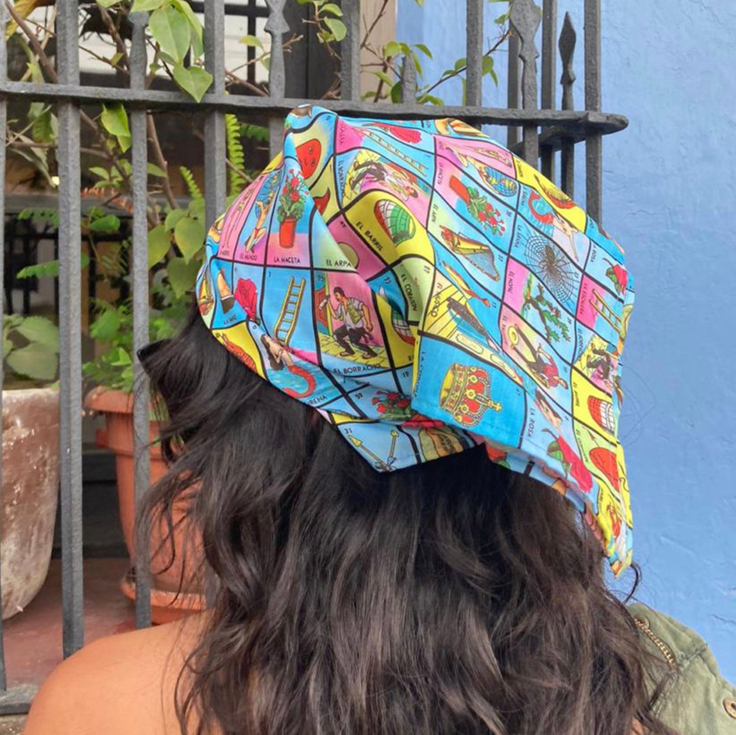 Mexican Loteria Bandana, Lottery Game Cards Silky Satin or Poplin Fabric for Head Wrap, Hair Scarf, Party Favors or Halter Tie Top
