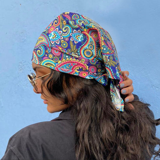 Ornate Paisley Bandana, Tie Top, Halter, Head Wrap or Hair Scarf